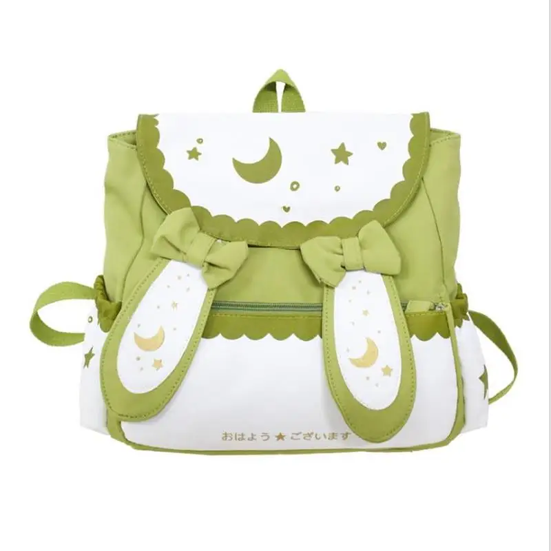 

Cute shoulder bag Japanese little fresh college style backpack fashion trend color contrast student canvas schoolbag