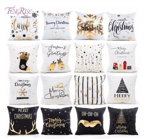 Рождественская наволочка для подушки с рождественским украшением Санта-Клаусом