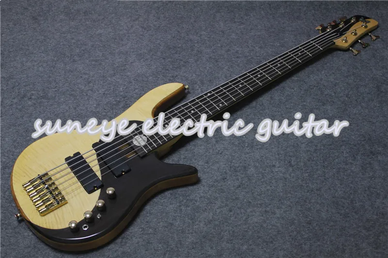Китай Custom Shop 6 струн Fodera Yin Yang стандартная бас гитара электрическая Золотая