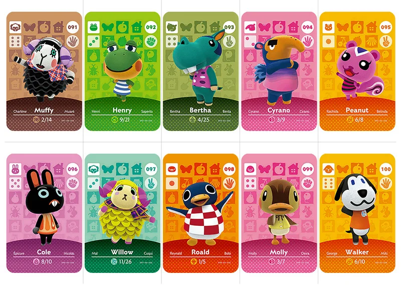 091 120 наклейки на скрещивание животных Amiibo Amibo Card Nfc Ntag215 ДЛЯ NS игр новые горизонты