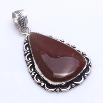 

Genuine Bloodstone Pendant Hand made Women Lady Jewelry gift, 60 mm, P10227