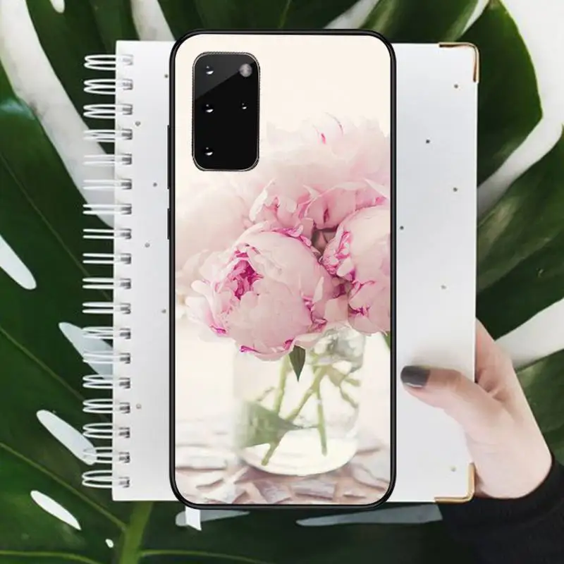 

Pink Flower Peony fashion Phone Case For Samsung S6 S7 edge S8 S9 S10 e plus A10 A50 A70 note8 J7 2017