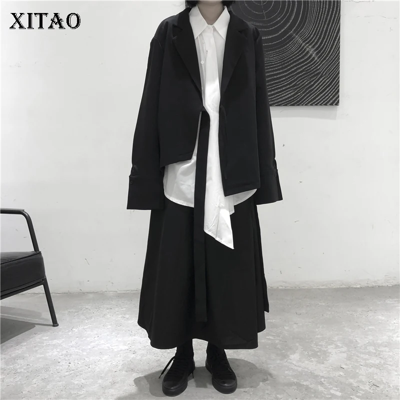 XITAO бандаж большого размера черный блейзер нерегулярная женская одежда 2019 Мода