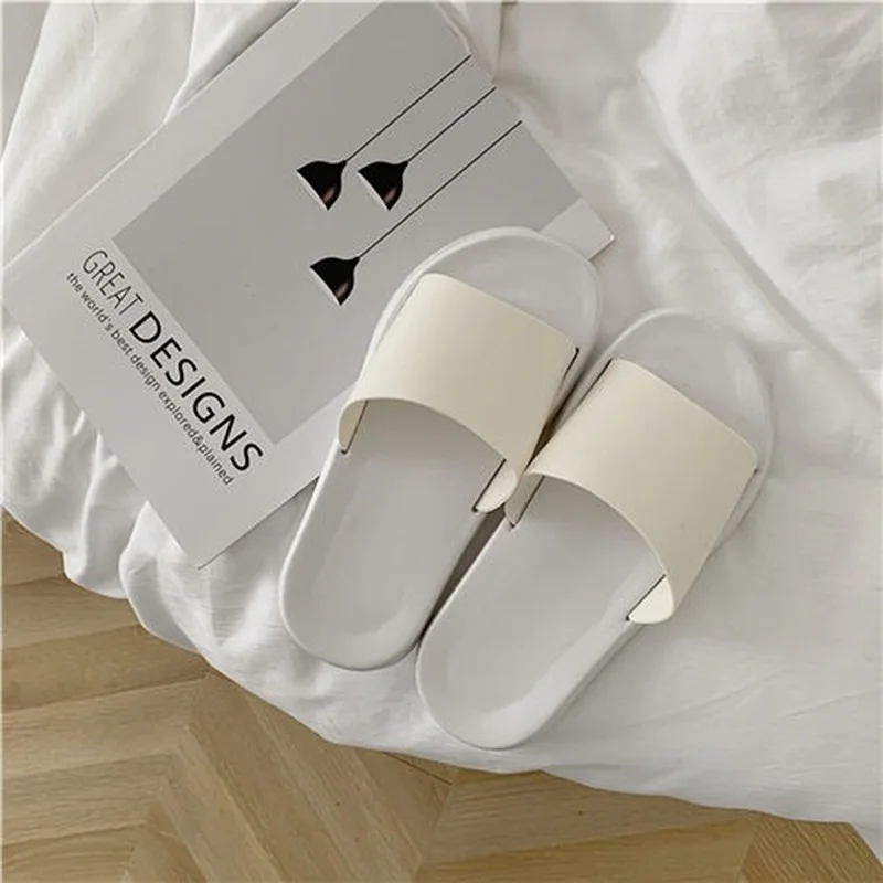 

2021 new summer Simple solid color slippers for men and women Indoor couples non-slip slippers comfortable shower sandals