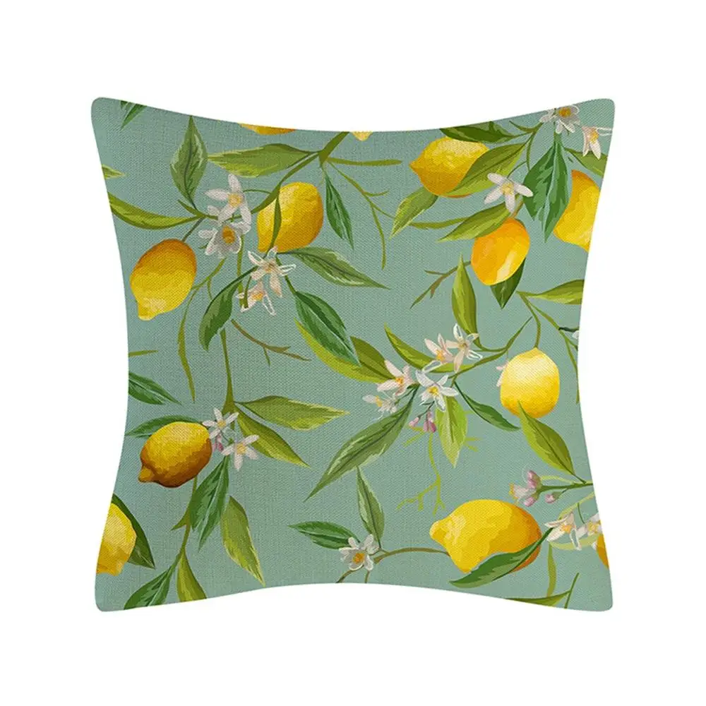 Современная модная хлопковая льняная Подушка с лимонным рисунком чехол для