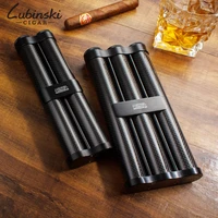 lubinski high grade carbon fiber cigar tube hydrating holder case with humidifier for 23 cigars of 50 ringage for cohiba