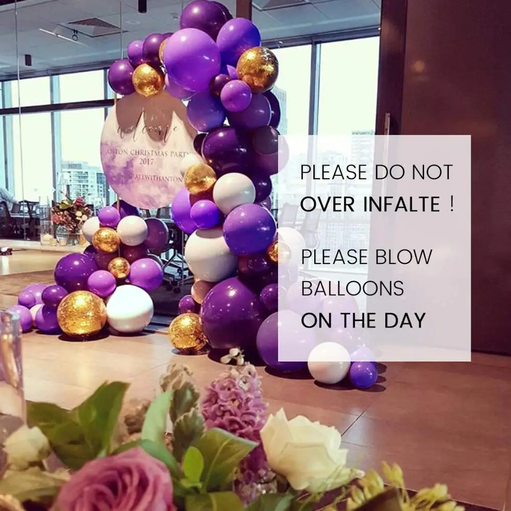 87 шт. фиолетовые золотые белые гелиевые воздушные шары-гирлянды и арочный