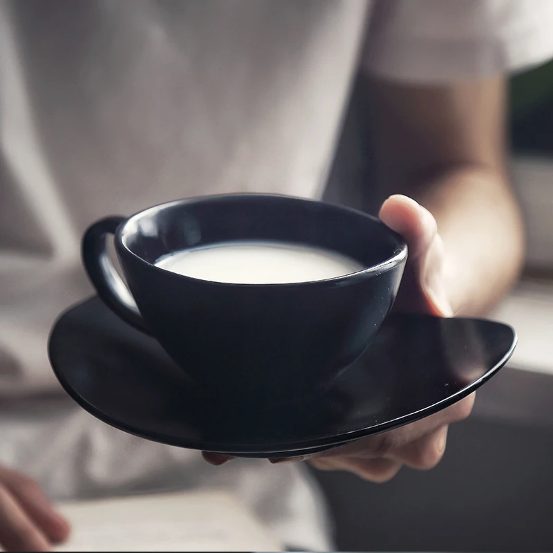 Простая Скандинавская чашка твердая черная Высококачественная из костяного