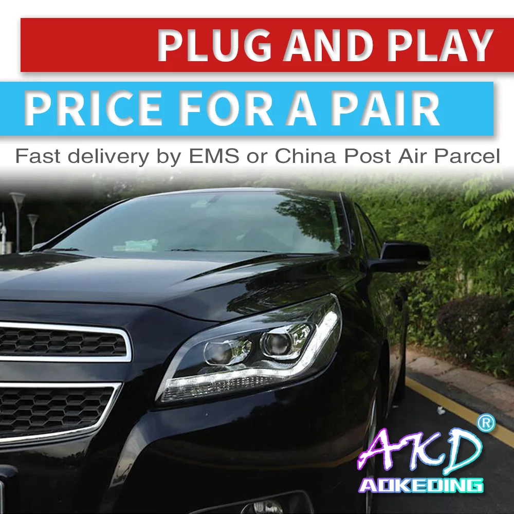 AKD тюнинг автомобильных фар для Chevrolet Malibu 2012 2014 светодиодные фары DRL ходовые огни Bi