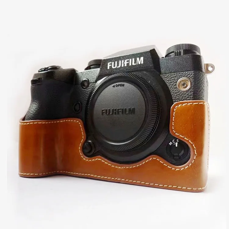 Кожаный чехол с ремешком на руку для фотоаппарата Fujifilm Fuji X-H1 XH1 | Электроника