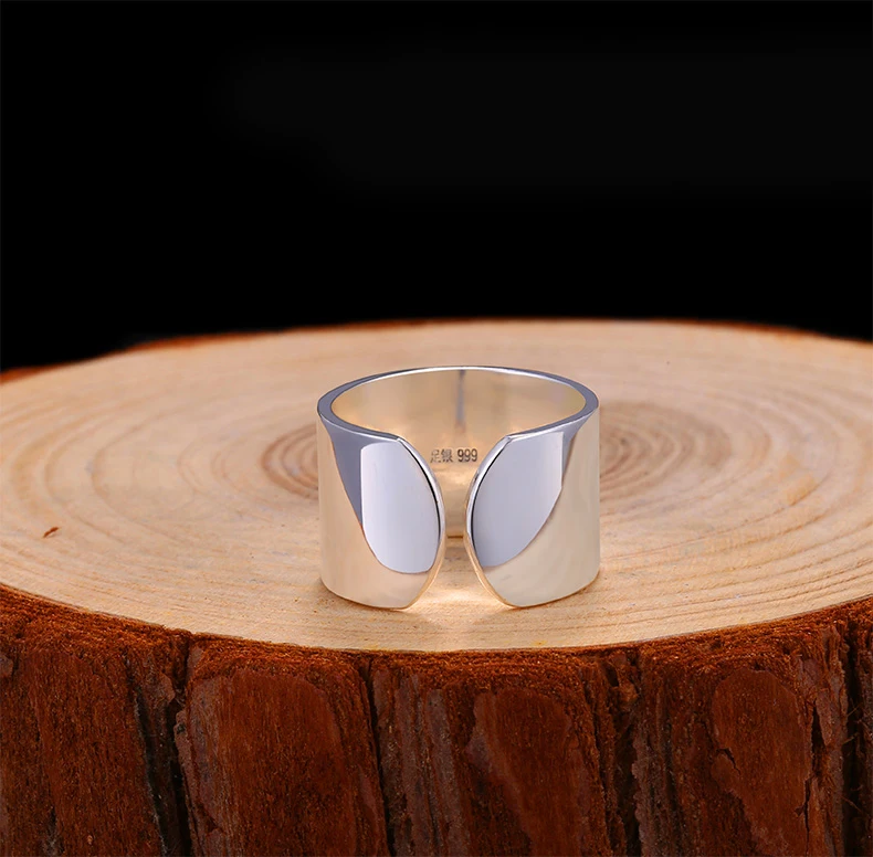 Простой серебристый цвет большие гладкие бриллиантовые обручальные кольца для