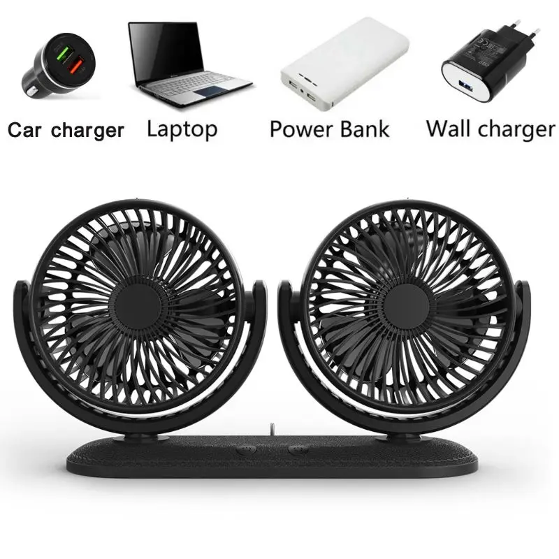 

Вентилятор автомобильный, вращающийся на 360 °, USB, 5 В, 2 А
