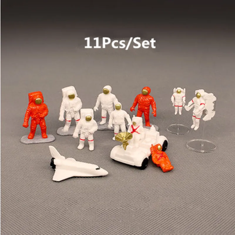 11Pcs/Set Figures Model Sand Table Toys Astronaut Rover Spaceship Set Gifts | Игрушки и хобби