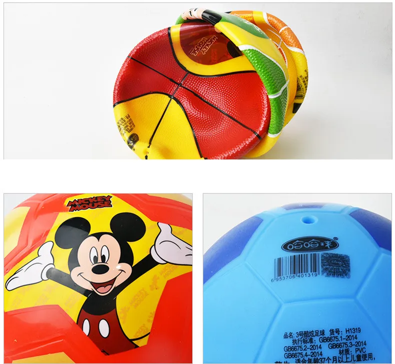 

Diameter 19cm Mickey Minnie Mouse Kids Soccer Outdoor Fun & Sports Toys Ball PVC Inflatable PVC Soccer for Boys Kids Girls Toys