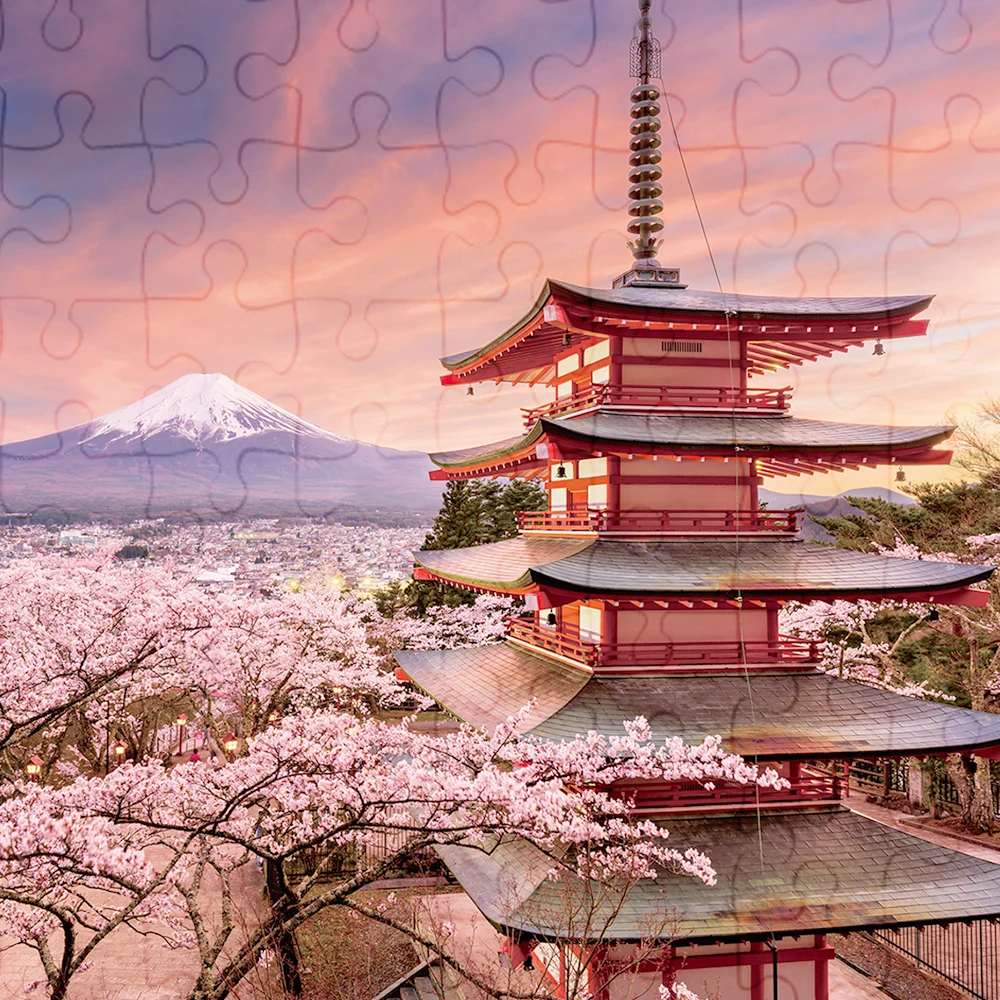 

Adult Children Puzzle Kids Educational Toy Sets 500 Piece Pagoda Rural Landscape Pattern Paper Puzzle Game Interesting Toys