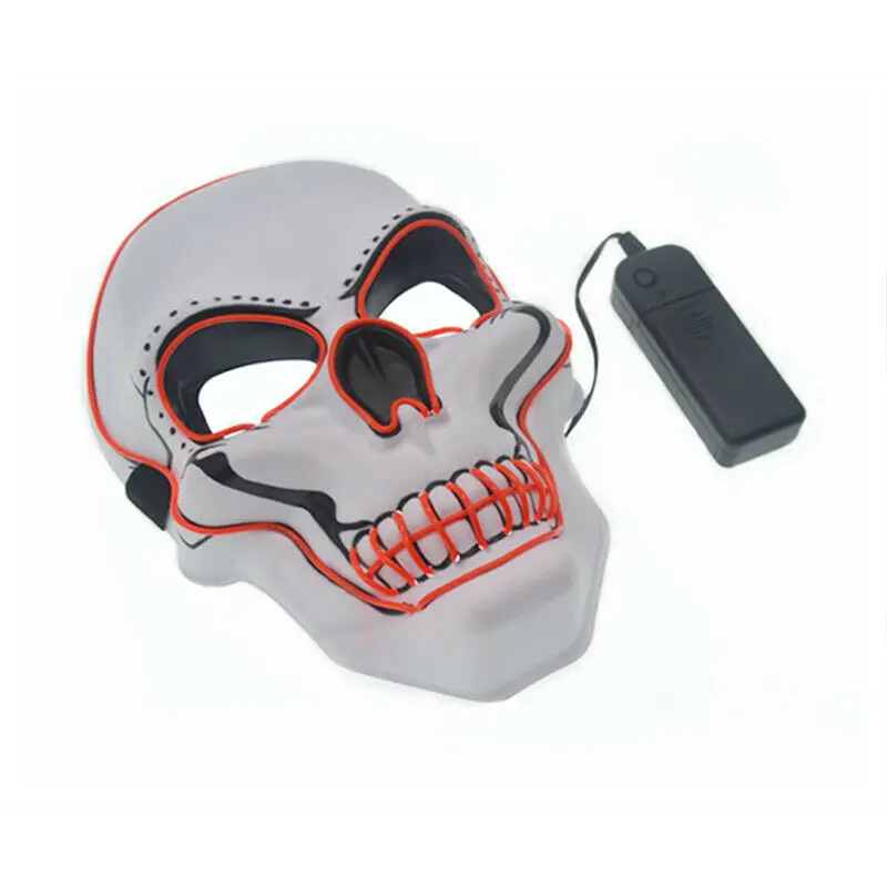 Великобритания светодиодный Ужасный Череп маски Костюм Хэллоуин рейв Косплей