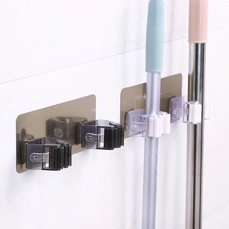 

2Pcs Adhesive Multifunction Hook Wall Mounted Mop Organizer Holder Hanger