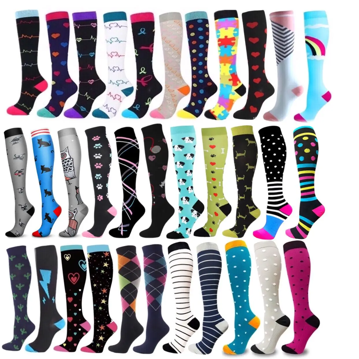 

Unisex Compression Stockings Soccer Stocking Breathable Fitness Sport Socks Helps with Tired Or Painful Legs And Reduces Edema