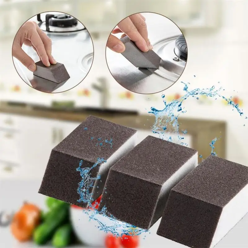 

Alumina Emery Strong Sponge Cleaning Brush Dish Bowl Washing Remove Stains Rust Kitchen Pot Pan Window Glass Cleaner Tools Home