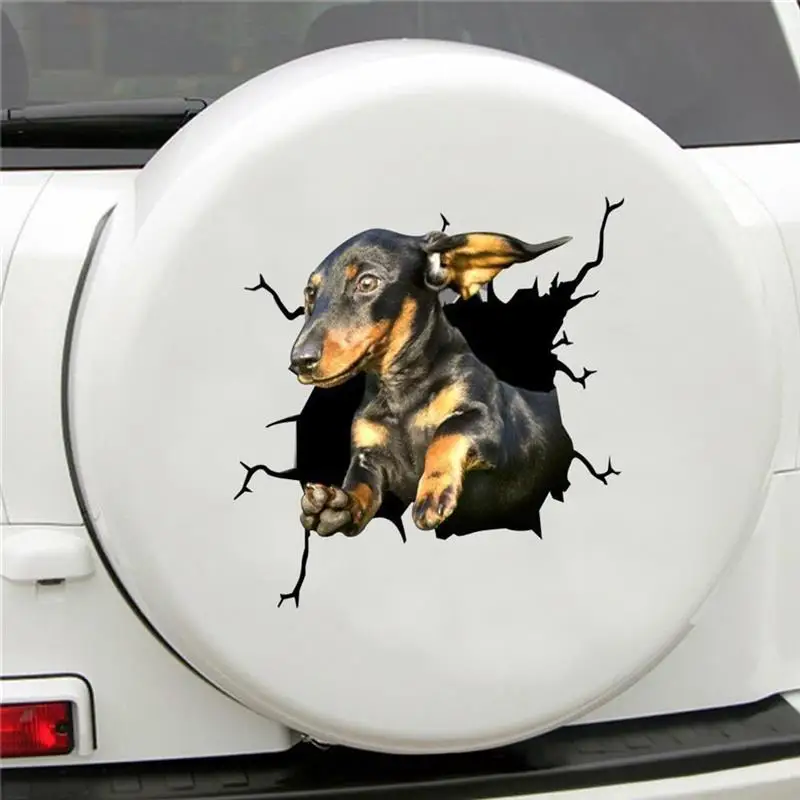 

6 Pcs for Pet Dog 3D Crack Car Sticker DIY auto decals for CarBMWE39E60E90E46 Exterior decoration accessories