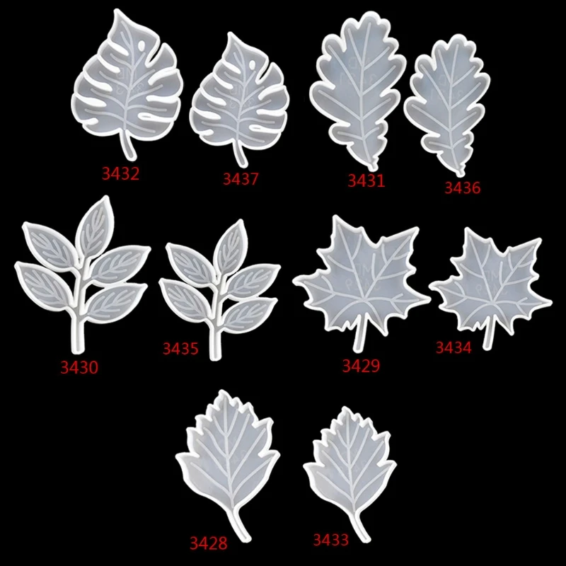 

10Pcs Leaves Coaster Silicone Resin Mold Tropical Maple Leaf Resin Casting Mold