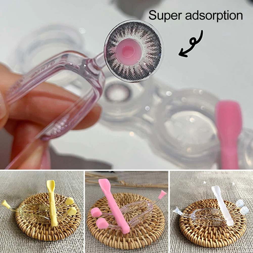 Elasticity Clean Inserter Remover Convenient No Harm Eyes Care Silicone Portable Soft Contact Lens Tool Kit Tweezers Suction