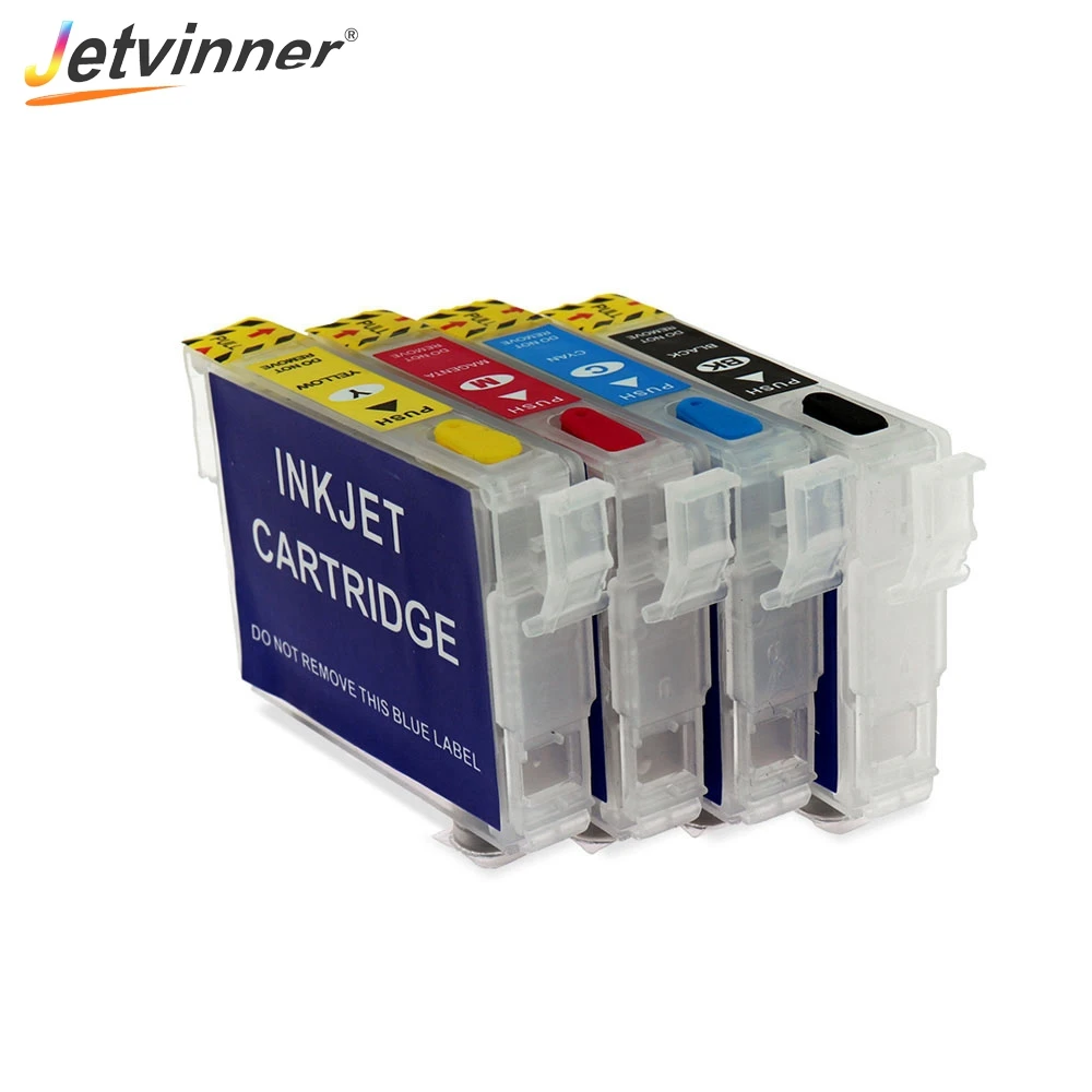 Jetvinner T288 288XL T2881-T2884 без чипа Refillable патрон чернил для принтера Epson XP-240 XP-330 XP-340 XP-430