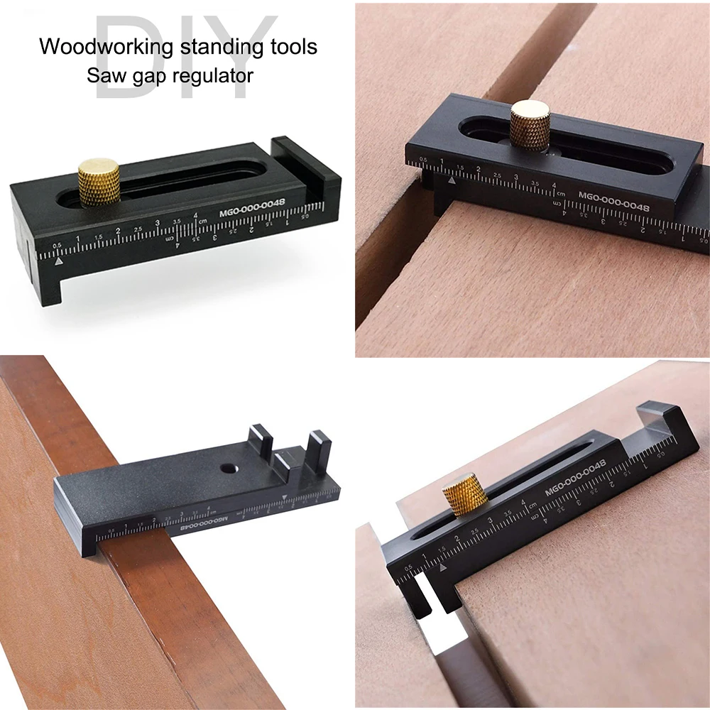 

5-40mm Woodworking Gap Gauge Regulator Aluminum Alloy Depth Measuring Block Line Ruler Sawtooth Ruler Marking Measurement Tool