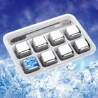 Многоразовые металлические квадратные быстрозамороженные кубики льда из нержавеющей стали 304 для охлаждения виски