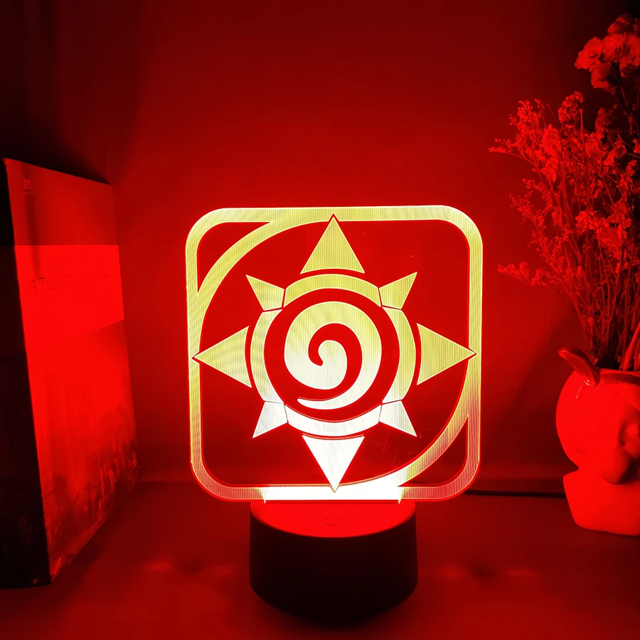 3d-светодиодный светильник HearthStone с логотипом лампа RGB для игровой комнаты