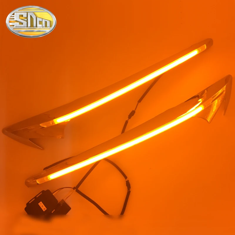 

For Mazda CX-5 CX5 2013 2014 2015 2016 , LED Headlight Brow Eyebrow Daytime Running Light DRL With Yellow Turn signal Light