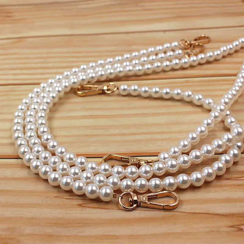 Retro Pearl Beaded Chain Bag Straps 40cm-120cm Shoulder Belt Purse Handle Diy Accessories O Handles | Багаж и сумки