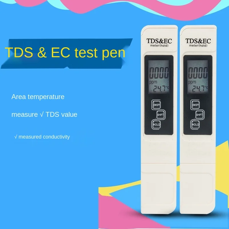 3-кнопочный зонд TDS Качества Воды Тесты ручка EC проводимость с Температура
