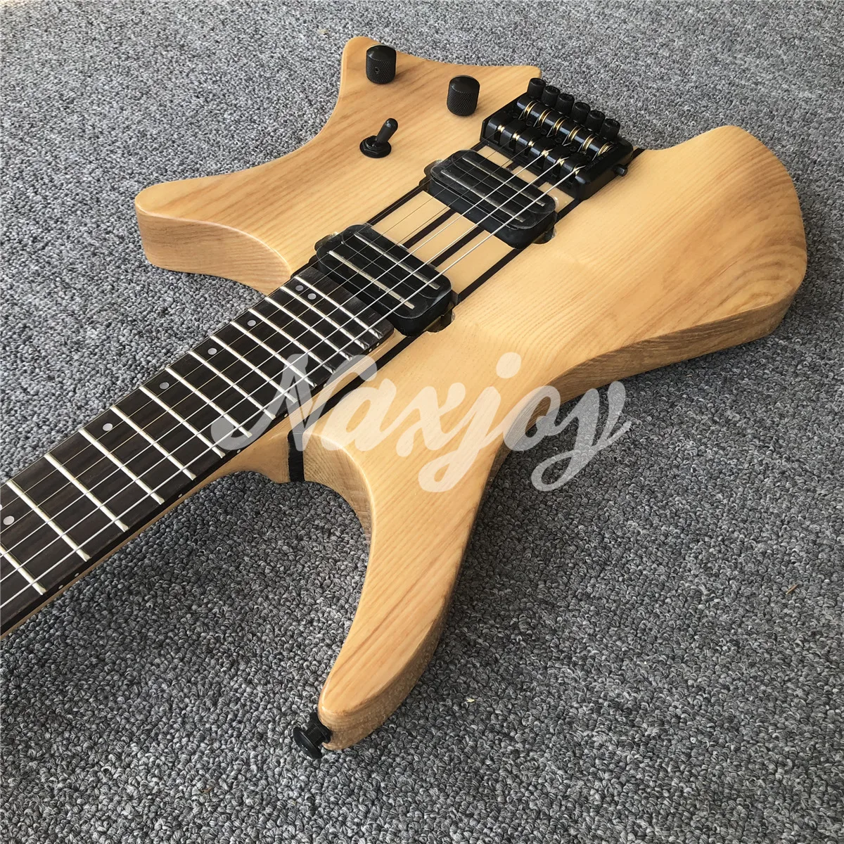

High Quality Natural Color 6 Strings Neck Through Body Headless Electric Guitar