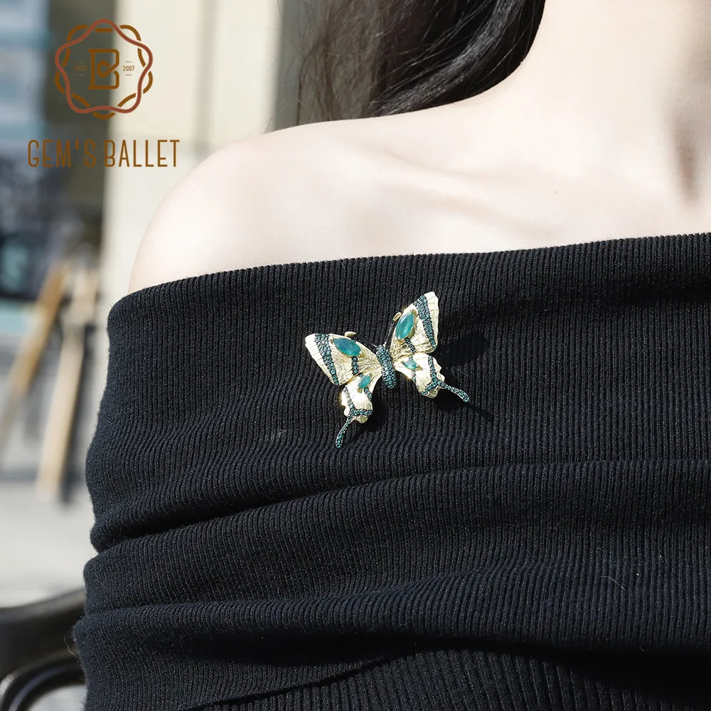 Женская Брошь бабочка из серебра 925 пробы|Украшения для волос броши и украшения