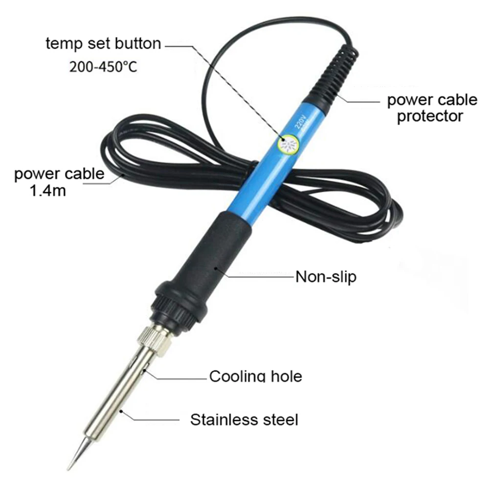 

60W Electric Soldering Iron Temperature Adjustable EU/US Soldering Iron Kit Set Hand Tools Mini Heat Pencil Welding Repair Tools