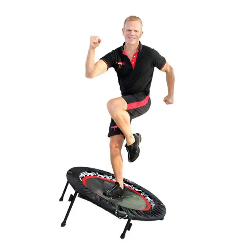 

40 Inch Bevel Angled Trampoline With Handrail Round Portable Foldable Adjustable Trampolines Max 135KG Load Jumping Rebounder