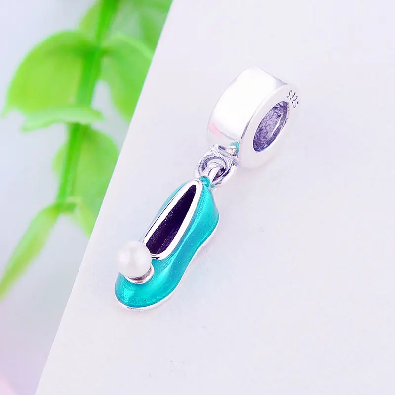 925 Серебряные Колокольчики зеленые ботинки bailарина белая жемчужина