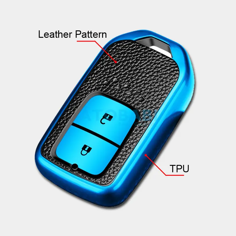 Чехол для автомобильного ключа из ТПУ Honda Fit Vezel шаттл Crosstour 2 кнопки брелок ключей