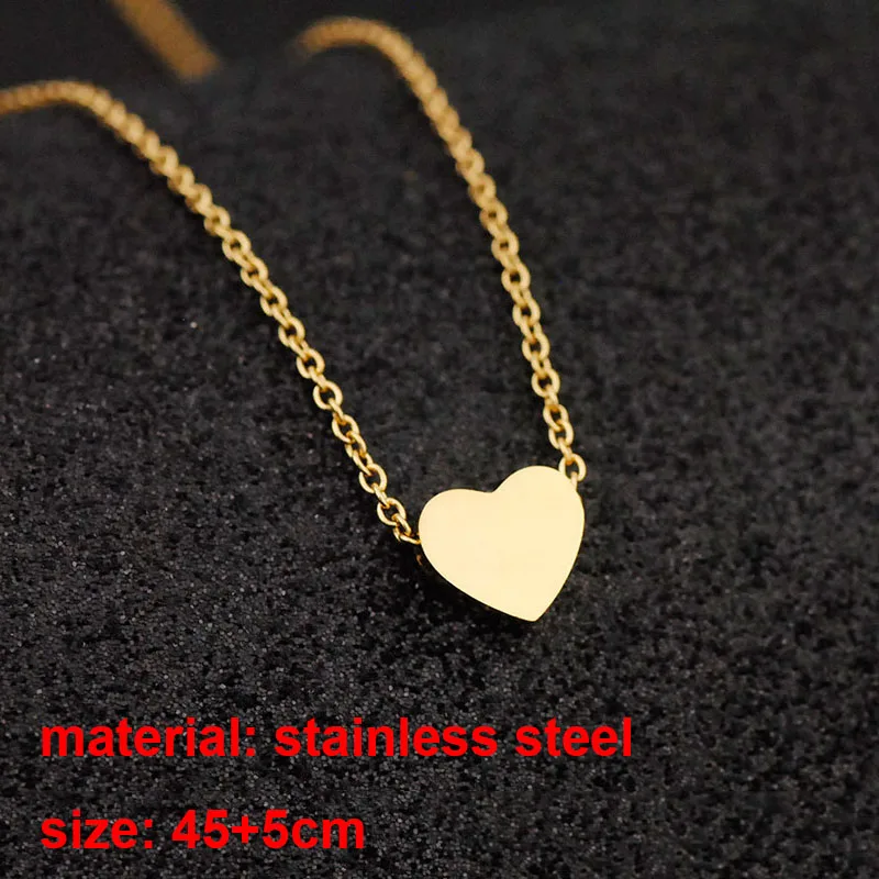 

Fashion Tiny Heart Necklace for Women Simple Stainless Steel Gold Silver Chain Sweet Girls Elegant Party Choker Jewelry Gifts