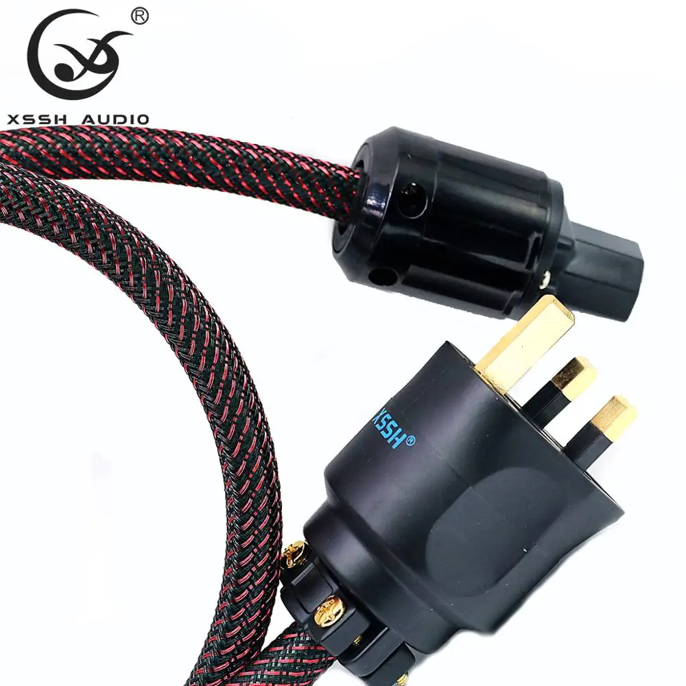 Hi Fi усилитель XSSH audio с позолоченным штекером класса OFC красный чистая медь