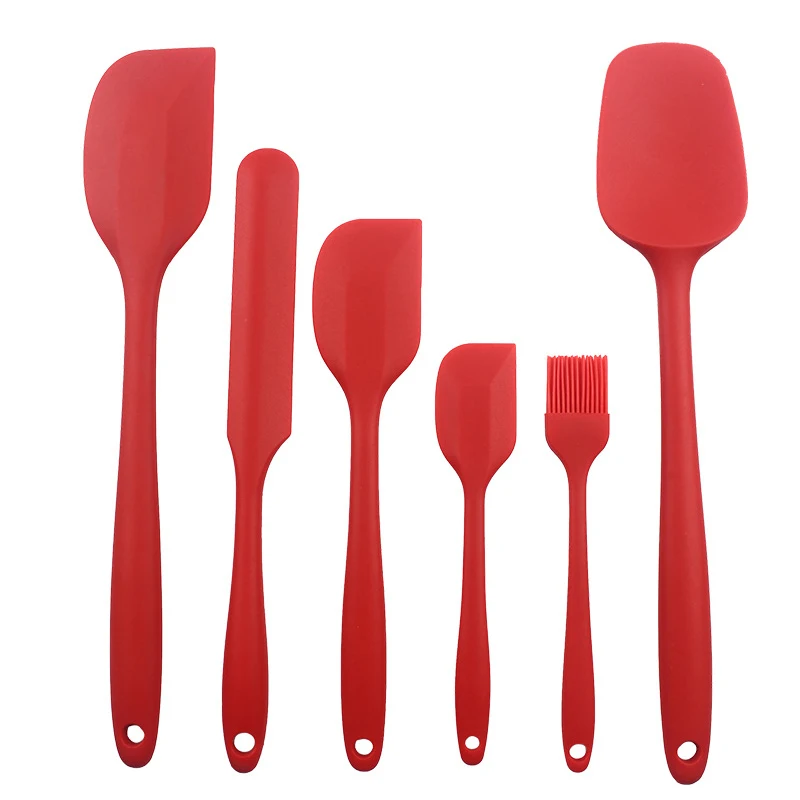 

6Pcs антипригарный силиконовый крем Миксер с лопаткой ложка-скребок набор кистей для масляных красок термостойкого шпатели гибкий Кухня вып...