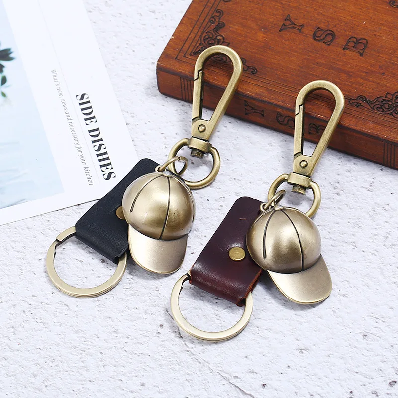 Кожаный брелок для ключей мужчин и женщин модный винтажный держатель сумки
