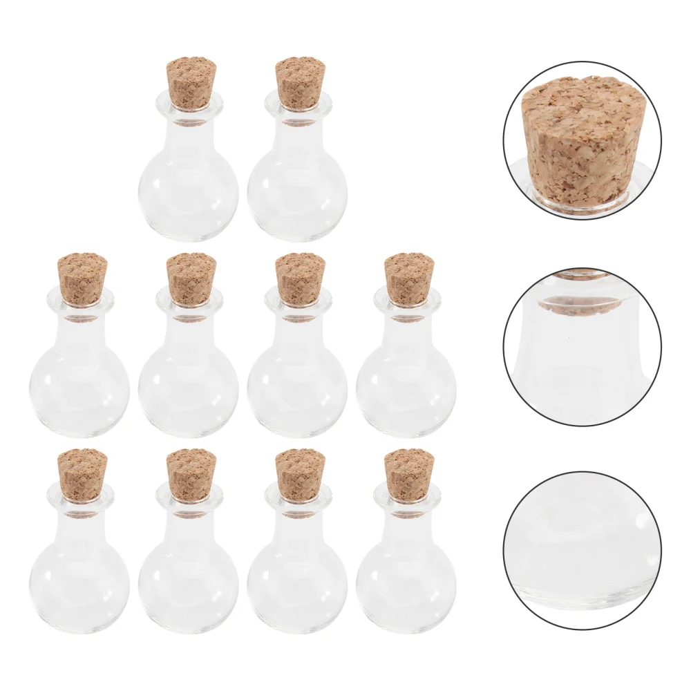 

10PCS Small Glass Bottle Perfume Bottle Mini Drift Bottle Wishing Bottle
