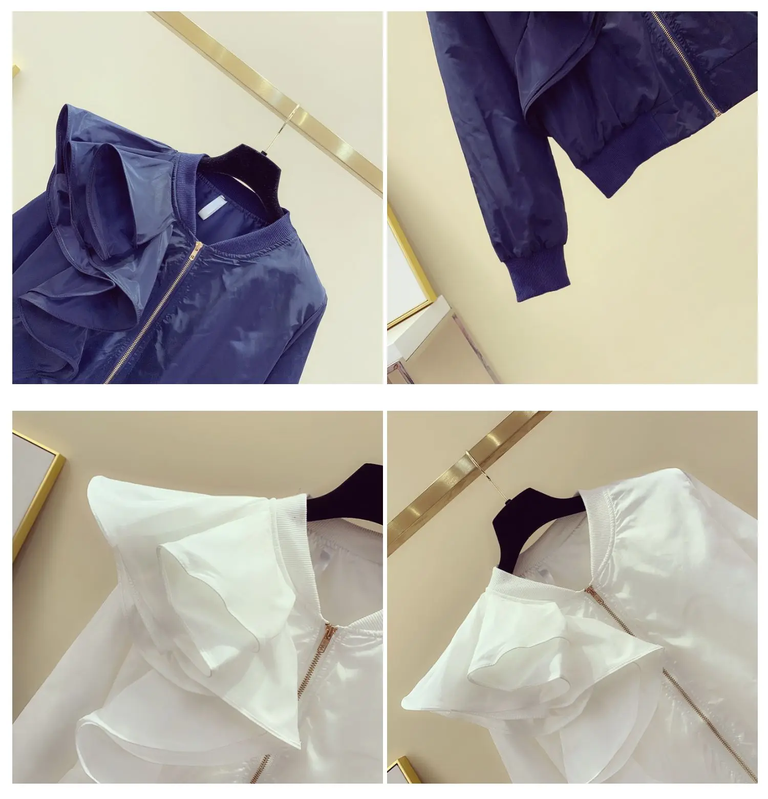 Новая Корейская осенняя куртка Женская Короткая свободная на молнии с V образным