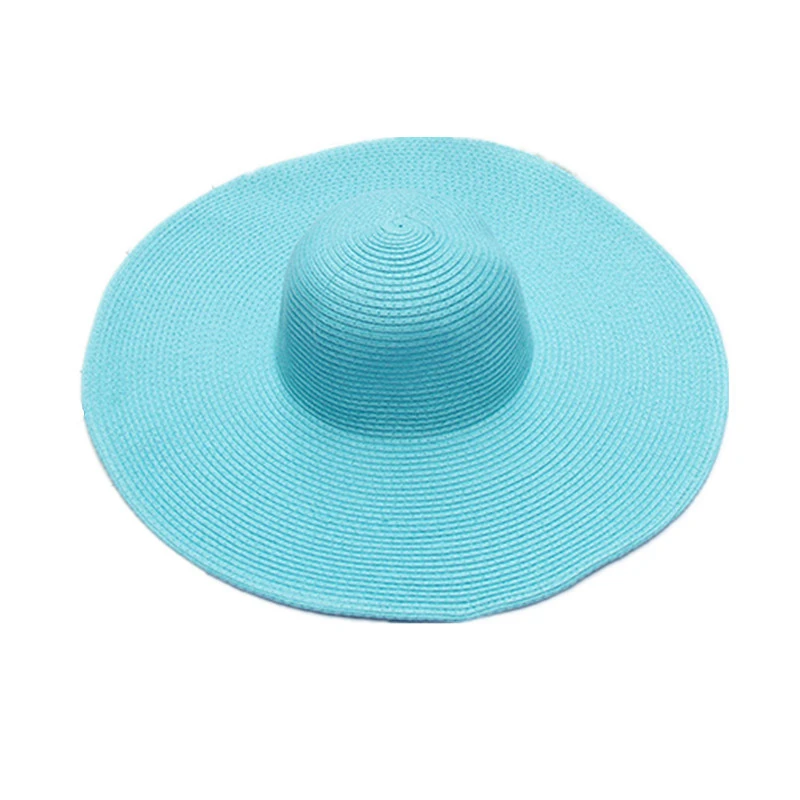 

Women Summer Sun Hat Casual Collapsible Straw Hat Solid Oversized Brim Beach Hat Outdoor Vacation Sun Protection Lady Hat