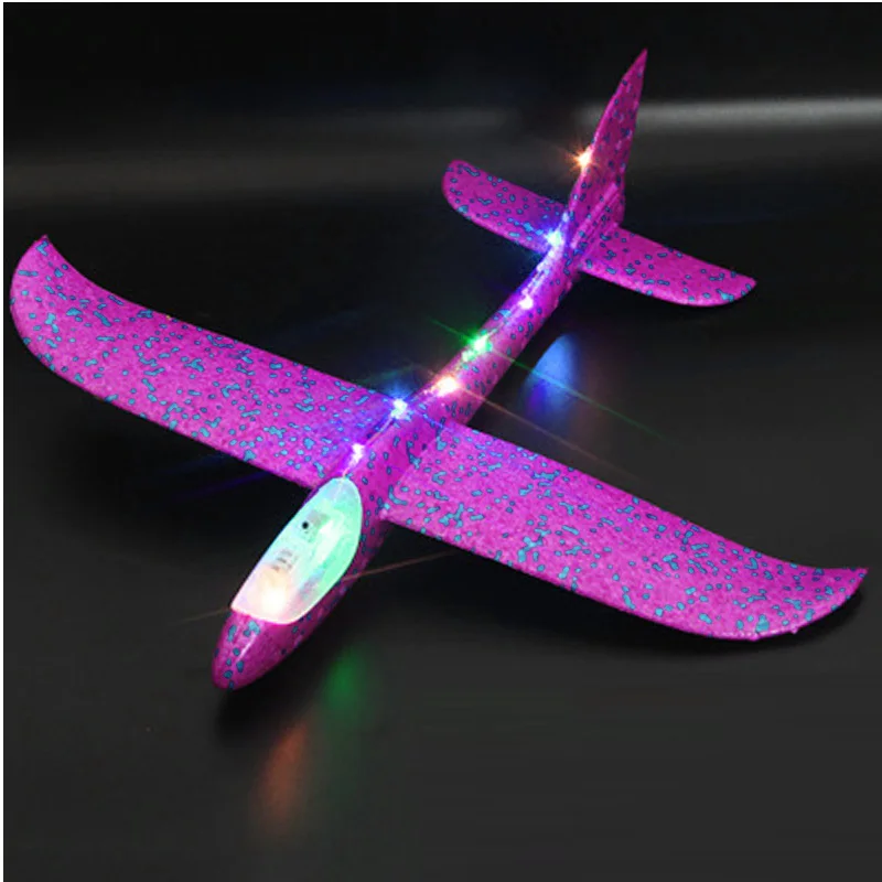 48cm All Lamp Pruple 35 см детские игрушки «сделай сам» ручной бросок летающий самолет s пена модель аэроплана вечерние светится в темноте Летающий Plane Самолет игрушки для детей - Цвет: 48cm All Lamp Pruple