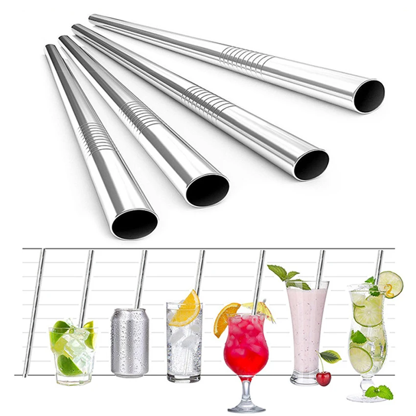 3 шт. Экстра широкие красочные Нержавеющая сталь питьевые соломки прямые и