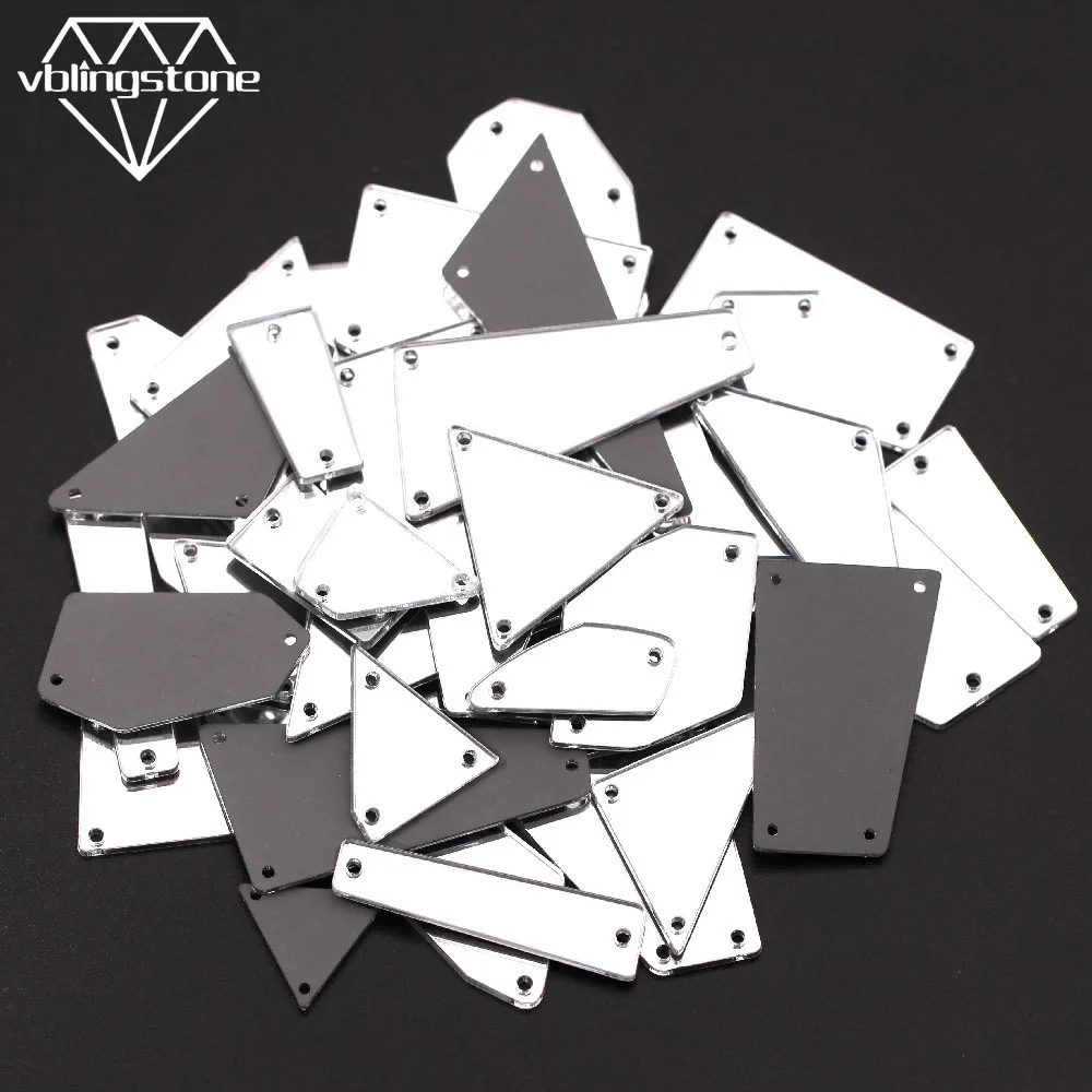 10 шт Блестящий смешанный размер Акриловые стразы шитье неправильное зеркало