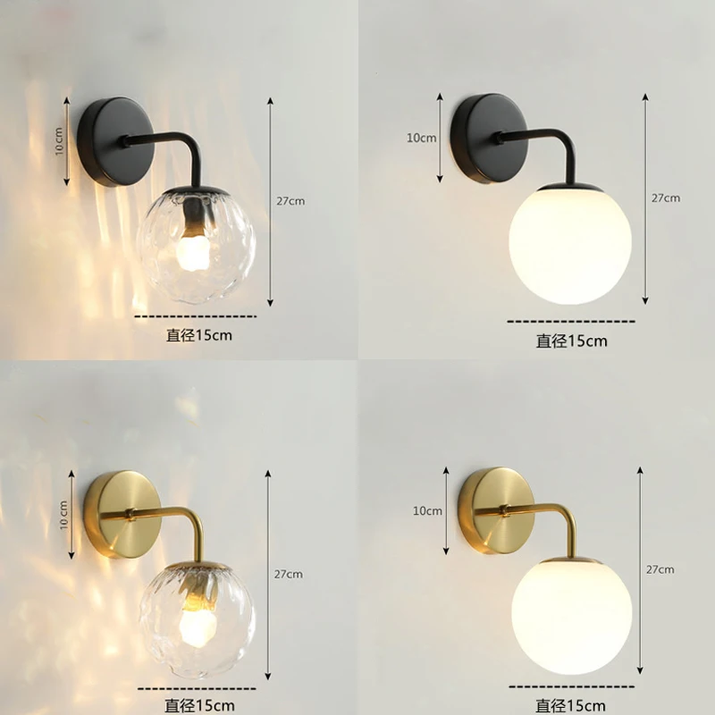 Креативные стеклянные настенная лампа Ванная комната декор настенные